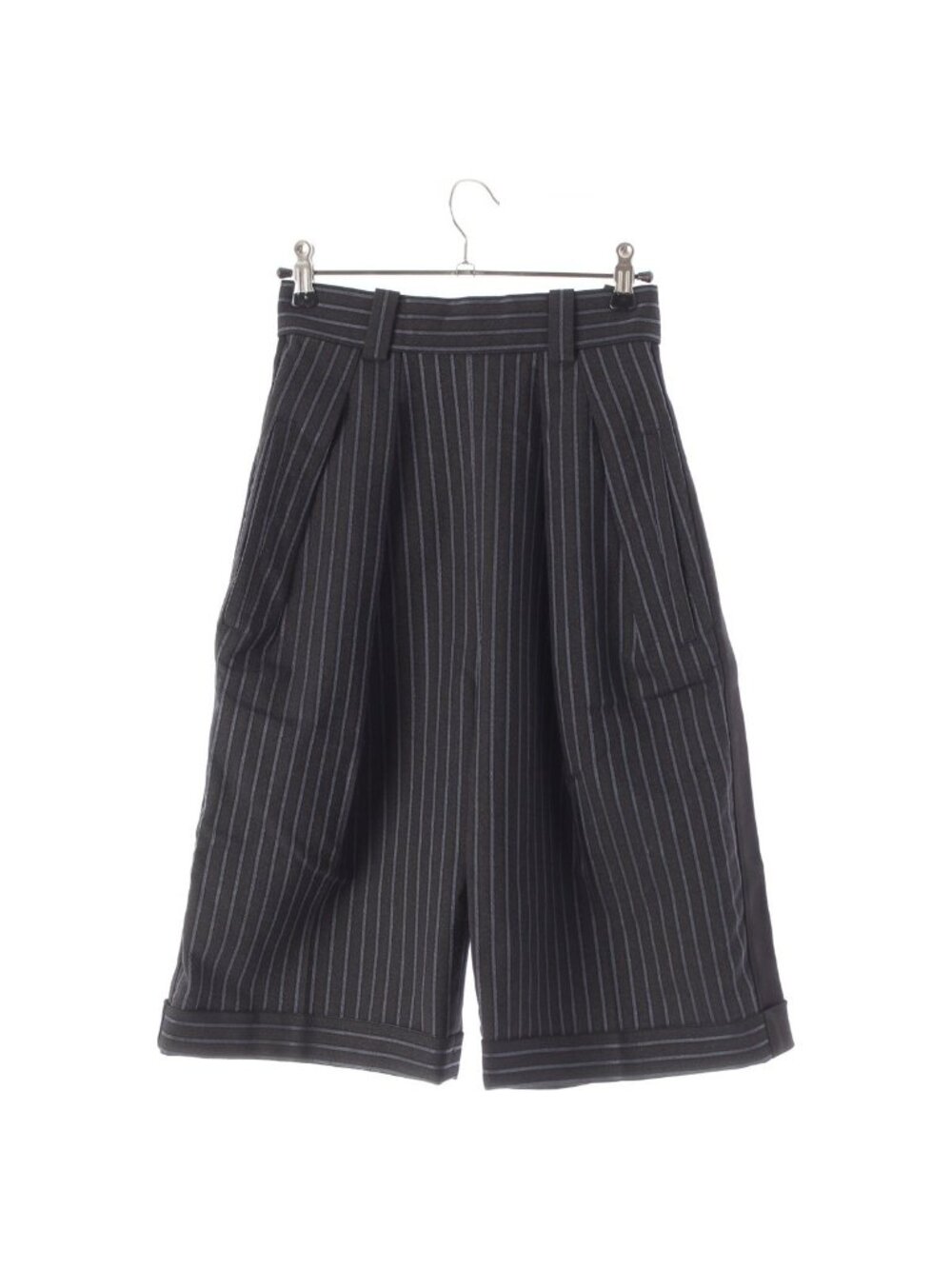 Louis Vuitton Grosgrain Side Line Stripe Bermuda Shorts Gray Black 34